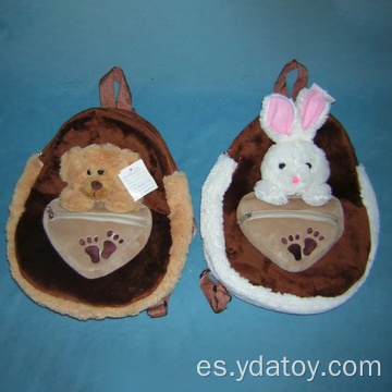 Mochila de animales de conejo cómodos de lujoso